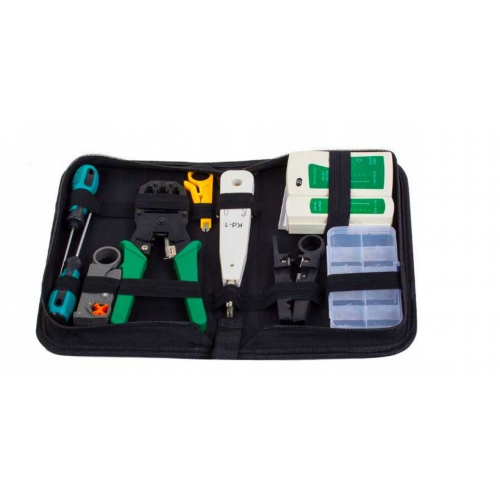 9 gabali tīkla instrumentu komplekts, LAN kabeļu testeris, 9 in 1 Kraft&Dele (KD10881)