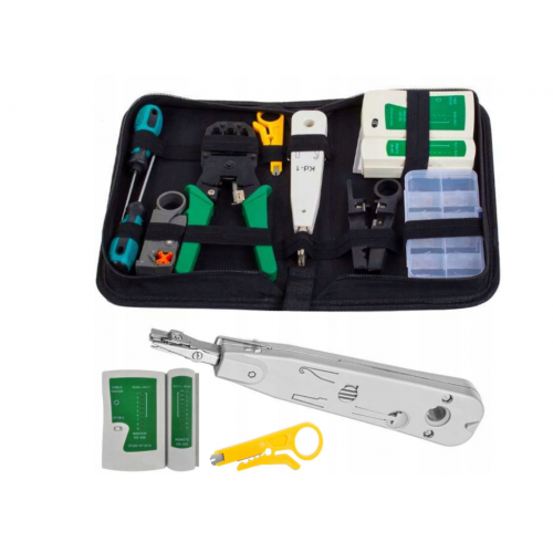 9 gabali tīkla instrumentu komplekts, LAN kabeļu testeris, 9 in 1 Kraft&Dele (KD10881)