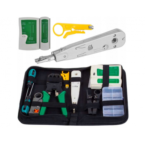 9 gabali tīkla instrumentu komplekts, LAN kabeļu testeris, 9 in 1 Kraft&Dele (KD10881)