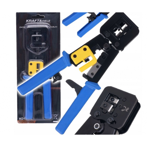 Kabeļu gofrēšanas instruments, tīkla savienotāja izvilcējs, LAN RJ45 caurvades savienotāji Kraft&Dele(KD10883)