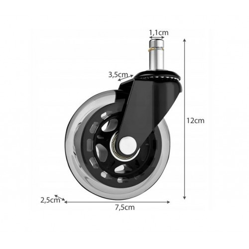 Riteņi biroja krēslam - 5 gab Malatec (00020312, 00022077)