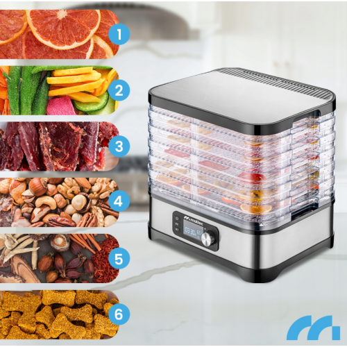 MalTec PerfectDry 450W pārtikas žāvētājs ar regulējamu jaudu (109553)