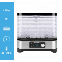 MalTec PerfectDry 450W pārtikas žāvētājs ar regulējamu jaudu (109553)