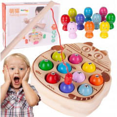 Игра-головоломка «Деревянная рыбалка»: магниты, котенок + удочки(109663)