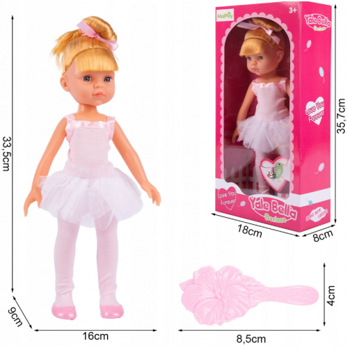 Komplekts ar pušķīšu lelli "Balerīna" Blonde Darlene 34 cm MalPlay(111567)
