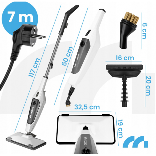 Tvaika mops Daudzfunkcionāls elektriskais tīrītājs SteamExpert HDS4600W(113483)