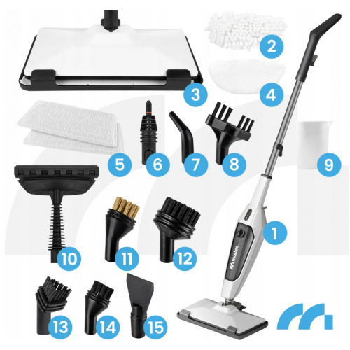 Tvaika mops Daudzfunkcionāls elektriskais tīrītājs SteamExpert HDS4600W(113483)