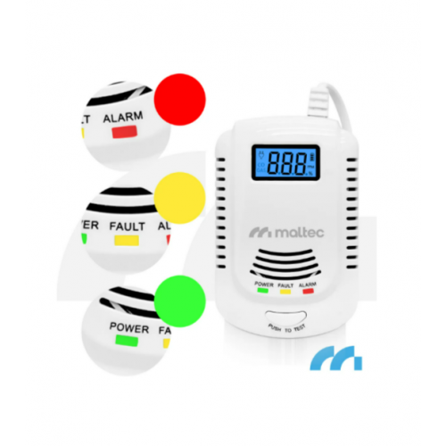 Oglekļa monoksīda gāzes sensors LPG trauksmes detektors sertificēts LCD 2in1MalTec(113562)