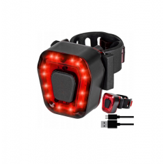 Velosipēda sarkans, aizmugurējais, USB LED lukturis (14494)
