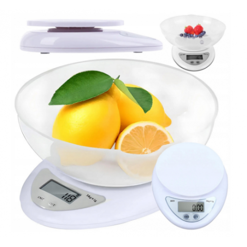 Elektroniskie digitālie virtuves svari ar bļodu 5 kg LCD precīza mērtrauka  (17123)