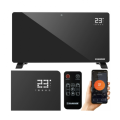 Электрический стеклянный обогреватель 2500Вт, Wifi, 5-50C термостат Zelva от Kaminer (26572)