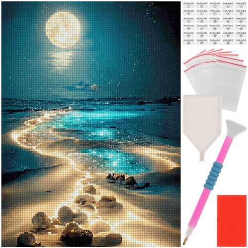 Dimanta mozaīka - izšuvums "Pludmale" 40x30cm Maaleo. (26769)