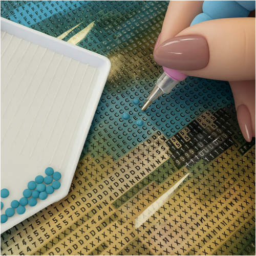 Dimanta mozaīka - izšuvums "Pludmale" 40x30cm Maaleo. (26769)