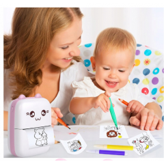 Mini bezvadu termiskā printers pārnesamais drukātājs fotogrāfijām un piezīmēm (27319_R)