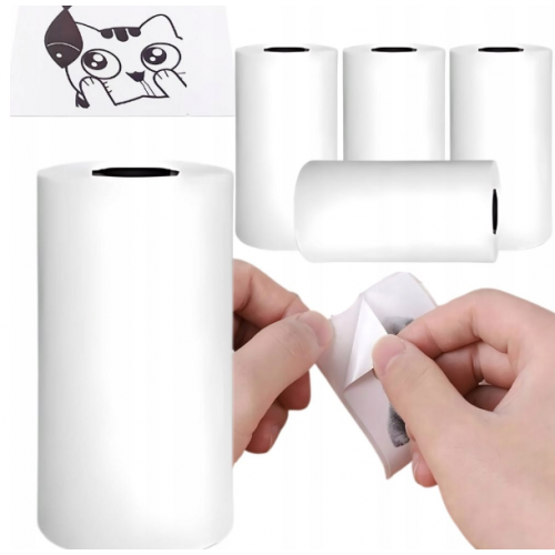 Termopapīrs mini pašlīmējošam printerim 55 mm 5 ruļļi ātrai drukāšanai (27320)