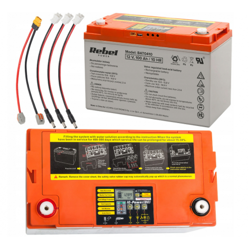 Dziļcikla gēla akumulators ar displeju, 12 V, 100 Ah, (BAT0410)