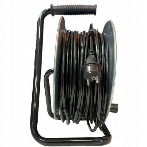 Dārza pagarinātāja kabeļa spole RANGERS 50 m 4 rozetes melna.(CD1716)