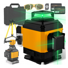 Лазерный уровень Cross Laser, штатив 4D, 16 линий, 25 м, чехол, 2 батарейки RETOO(ER999)