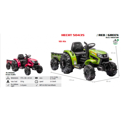Bērnu traktors - HECHT 50435 GREEN (101195)