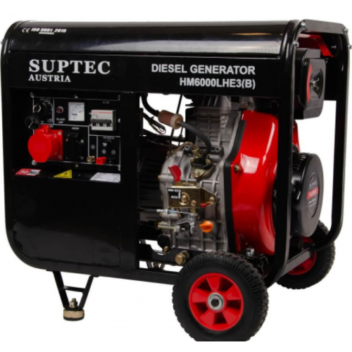 Дизельный генератор 6 кВт, 380В / 220В от SUPTEC (HM6000LHE3)