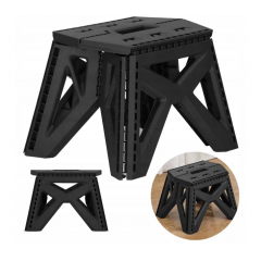 Melns saliekams krēsls, saliekama platforma, rokturis, krēsls, kāpnes (HN3818)