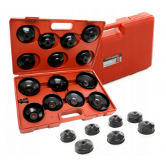 Набор торцевых ключей и гаечных ключей для снятия масляного фильтра, 15 шт. + кейс FT770773 Kraft&Dele (KD10500)