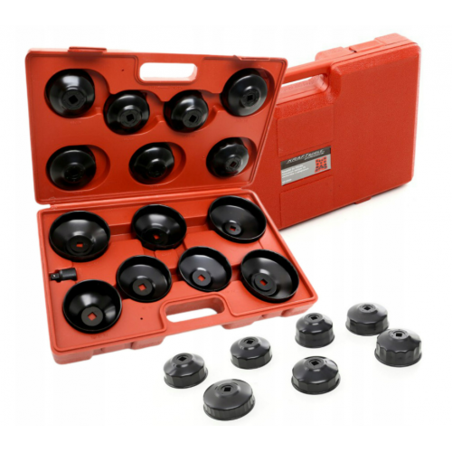 Eļļas filtra izņemšanas uzgriežņu atslēgu komplekts, 15 daļas + koferis FT770773 Kraft&Dele (KD10500)