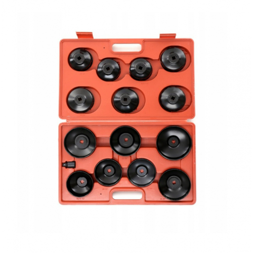 Eļļas filtra izņemšanas uzgriežņu atslēgu komplekts, 15 daļas + koferis FT770773 Kraft&Dele (KD10500)