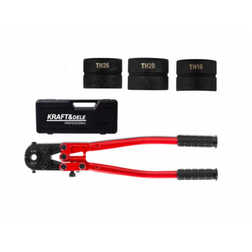 PEX cauruļu prese TH16 TH20 TH26 + koferis Kraft&Dele(KD10636)