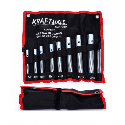 Kvēlsveču cauruļveida atslēgu komplekts 6-22 mm, 10 gab Kraft&Dele (KD10820)