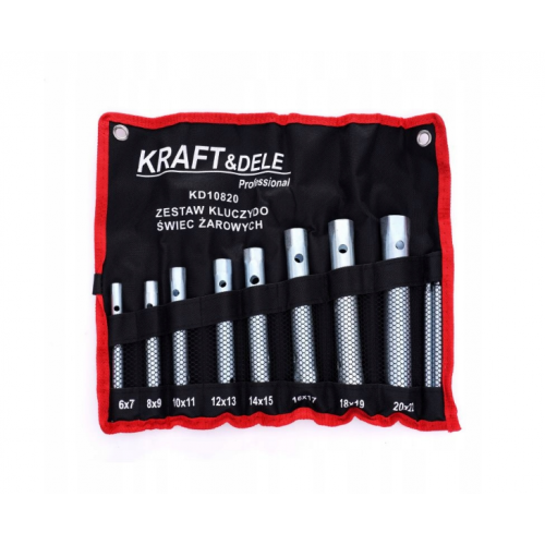 Kvēlsveču cauruļveida atslēgu komplekts 6-22 mm, 10 gab Kraft&Dele (KD10820)