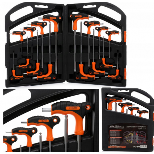 Skrūvgriežu komplekts 16 gab. īpaši kvalitatīva, kaste. no Kraft&Dele  (KD10907)