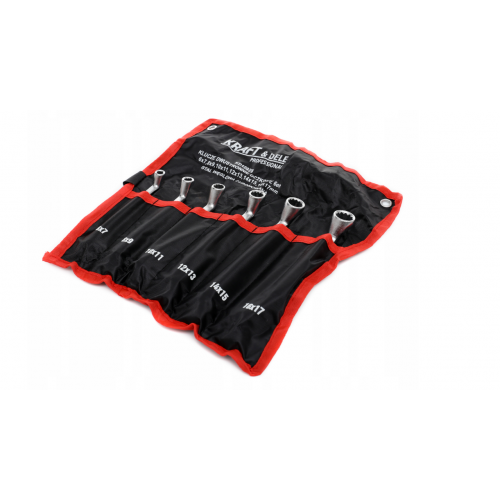 Divu galu gredzenatslēgas 6–17 mm, izliekts korpuss, 6 gab Kraft&Dele. (KD10928)