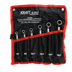 Двусторонний кольцевой ключ 6-32 мм, набор из 10 штук, + футляр Kraft&Dele(KD10929)