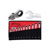 Sprūdrata atslēga ar atvērtu galu, 8-19 mm, pusotra, 12 gab. Kraft&Dele (KD10947)