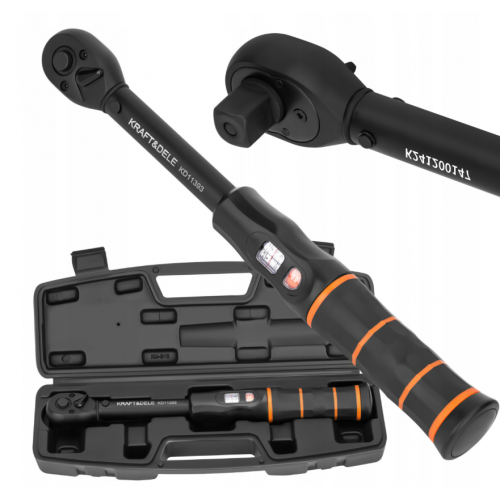 Griezes momenta dinamometriskā atslēga 1/2" 10-60 Нм 290 мм, koferis, sertificēta 72-Z. Kraft&Dele (KD11393)