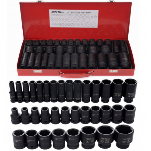 Triecienmuciņu komplekts 8-32 triecienmuciņas 1/2 IMPACT 35 daļas, Kraft&Dele ( KD11756 )
