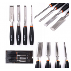 Набор из 4 стамесок для резьбы по дереву, 6, 12, 19, 25 мм. Kraft&Dele (KD11773)