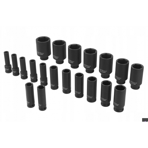 20 daļu trieciena uzgriežņu atslēgu komplekts, 1/2 collu sešstūra uzgalis, izturīgs korpuss Kraft&Dele (KD11794)