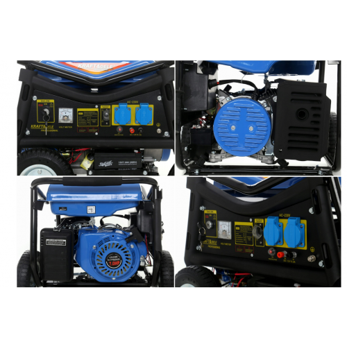 Ģenerators 3000 W, 7 ZS, benzīna, 4 taktu, 2x230 V. Kraft&dele (KD144)