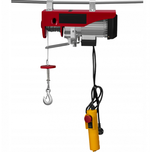 Elektriskā vinča 230V 1200W 300/600kg + tālvadības pults tērauda trose. (KD2191)