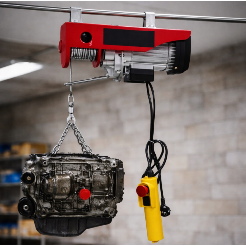 Elektriskā vinča 230V 1200W 300/600kg + tālvadības pults tērauda trose. (KD2191)