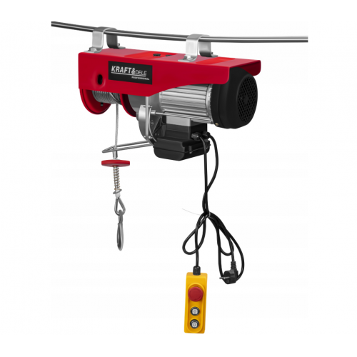 Elektriskā vinča 230V 1350W 500/1000kg + tālvadības pults ar tērauda trosi. (KD2192)