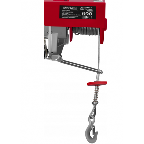 Elektriskā vinča 230V 1350W 500/1000kg + tālvadības pults ar tērauda trosi. (KD2192)