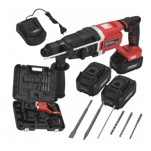 Akumulatora triecienurbjmašīna 21 V 4,5 J SDS+ bezsuku 2 x 4 Ah. (KD3195)