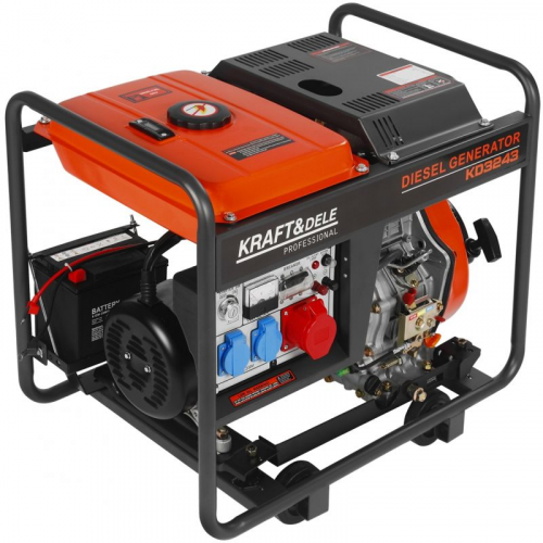 Dīzeļģenerators 7kW 230/400V no Kraft&dele (KD3243)