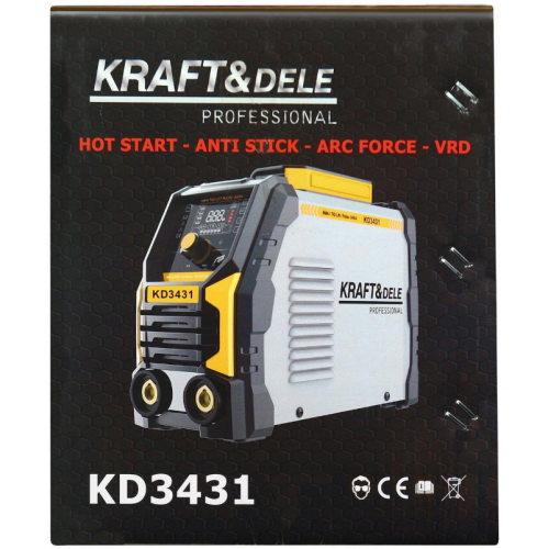 Инверторный сварочный аппарат MMA TIG PULSE 340A 230V легкий 5кг IP21S Kraft&Dele (KD3431)