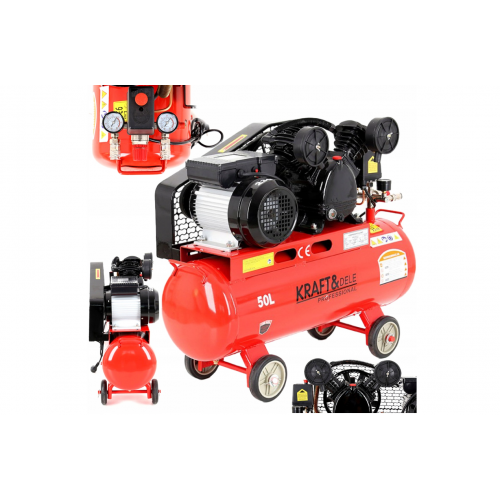 50L eļļas kompresors 2,8kW / 8bar 2 virzuļi + Dāvana (KD403+KD412)