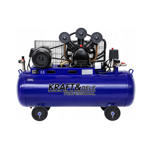 Eļļas kompresors Gaisa kompresors 200L 3 virzuļi 4100W 650L/min 400V (KD4059)