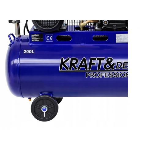 Eļļas kompresors Gaisa kompresors 200L 3 virzuļi 4100W 650L/min 400V (KD4059)